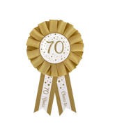 Rozet 70 Jaar Goud Wit 14cm